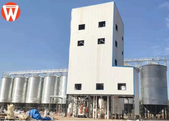 Linha de produção automática da alimentação animal de 550KW 10T/H com silos