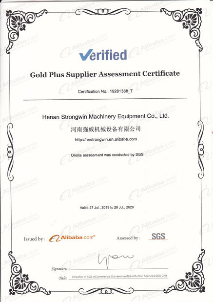 China Henan Strongwin Machinery Equipment Co., Ltd. Certificações